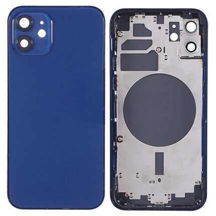 BACK COVER + FRAME IPHONE 12 BLU