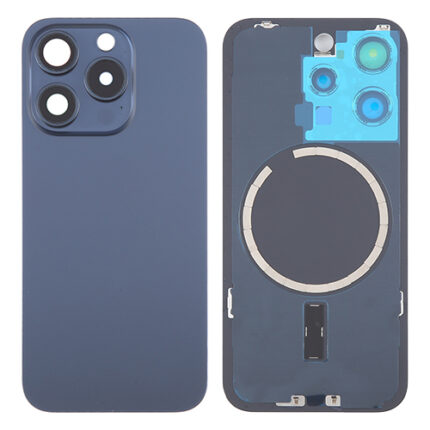 BACK COVER IPHONE 15 PRO BLU TITANIO (CON VETRO FOTOCAMERA)