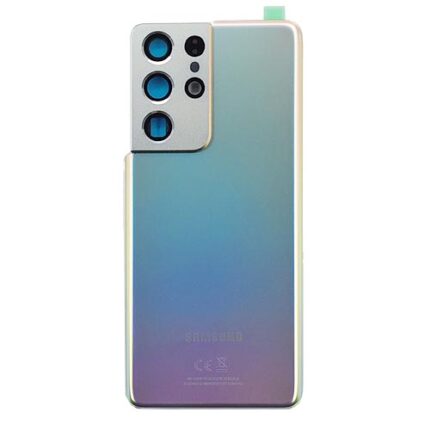 BACK COVER SAMSUNG S21 ULTRA 5G G998 ARGENTO (CON VETRO FOTOCAMERA)