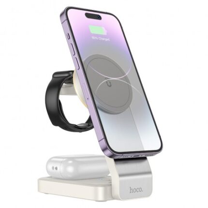 ALIMENTATORE HOCO CQ3 WIRELESS 3 IN 1 WHITE