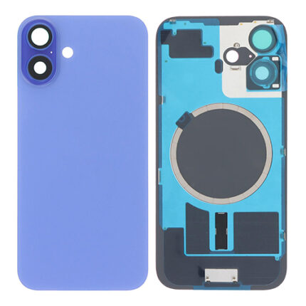 BACK COVER IPHONE 16 BLU (CON VETRO FOTOCAMERA)